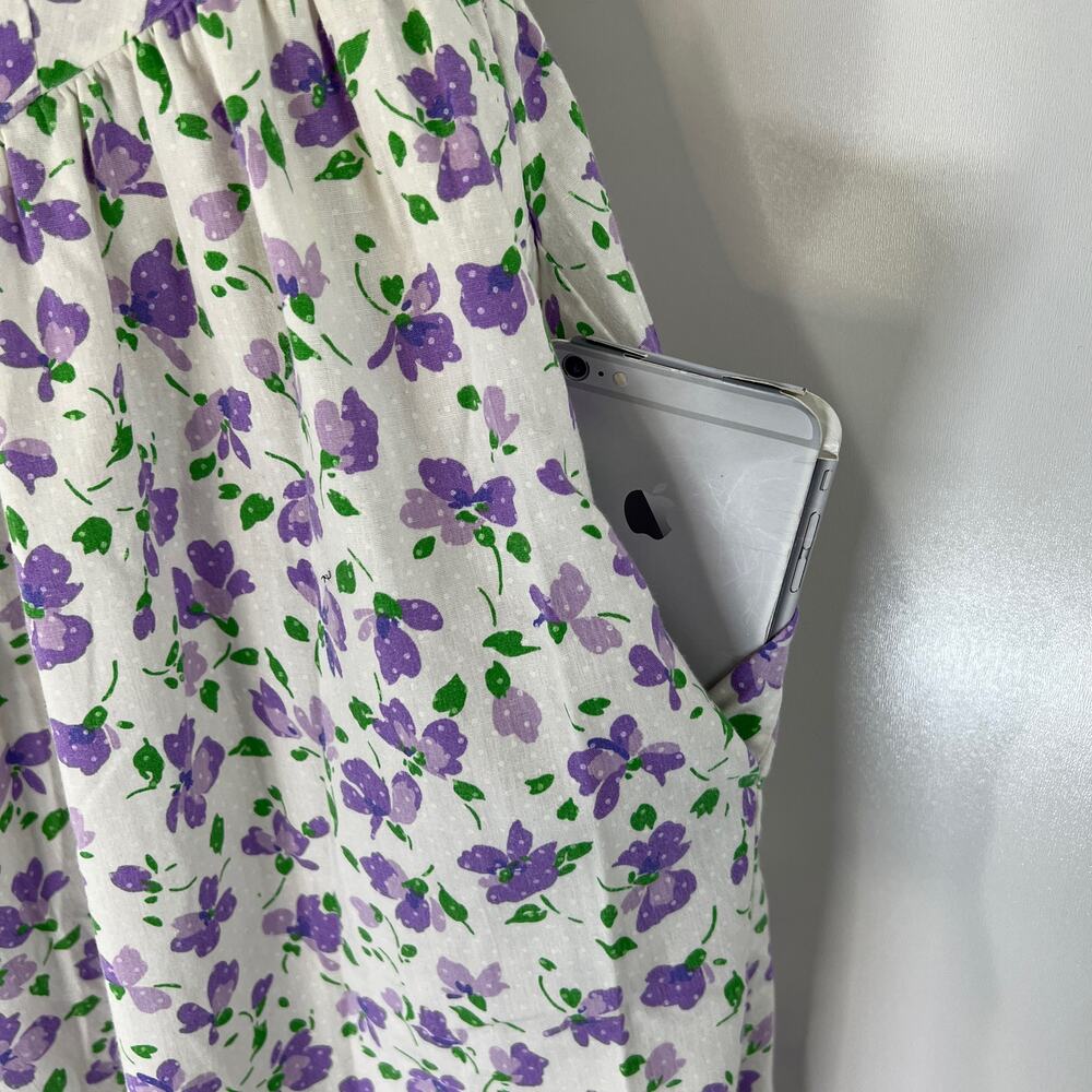 Vintage 80s Floral Mini Dress Bedford Fair Women's Small - Picture 8 of 9